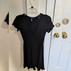 Black faux wrap dress size small
